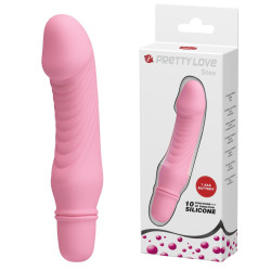 10 Titreşim Modlu Realistik Başlıklı Mini Silikon Vibratör - Stev (Pembe)