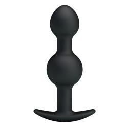 10,4 cm Çift Bilyeli Boğumlu Silikon Anal Plug