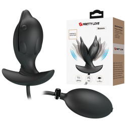 10,6 cm Şişirilebilir ve Titreşimli USB Şarjlı Silikon Anal Plug - Hanson