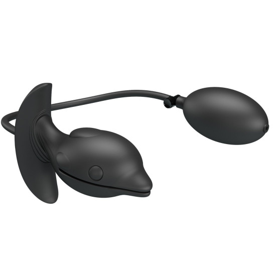 10,6 cm Şişirilebilir ve Titreşimli USB Şarjlı Silikon Anal Plug - Hanson