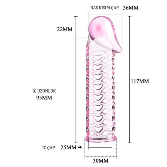 11,5 cm Silikon Şeffaf Penis Kılıfı