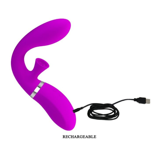 12 Fonksiyonlu Titreşim ve Emme Özellikli USB Şarjlı G-Spot ve Klitoris Uyarıcılı Vibratör – Magic Finger