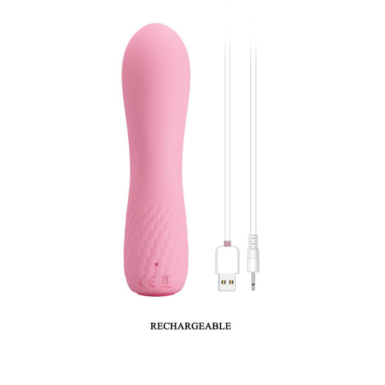 12 Fonksiyonlu USB Şarjlı G-Spot Vibratör - Alice (Pembe)