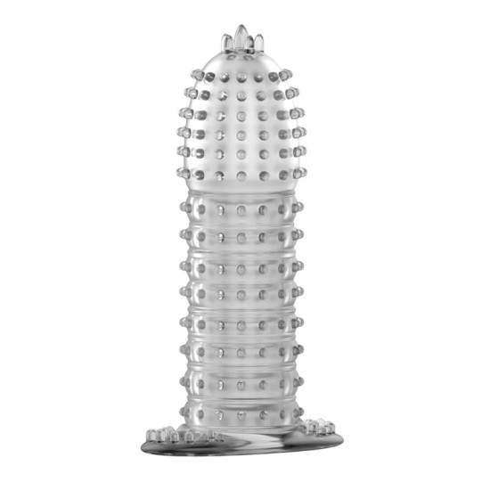 13 cm Kabartmalı Güçlü Uyarıcı Dildo Uzatmalı Penis Kılıfı