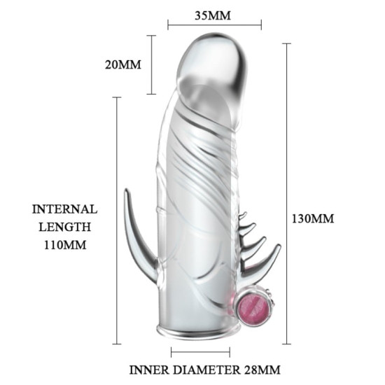 13 cm Titreşimli Klitoris Uyarıcılı Penis Kılıfı