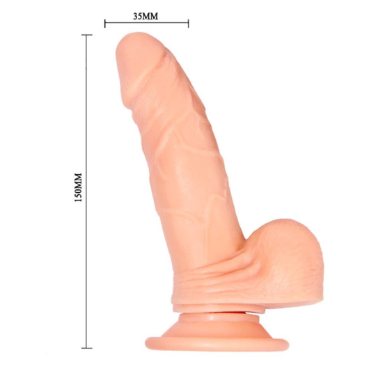 15 cm Gerçekçi Titreşimli 360° Oynar Başlı Dildo Vibratör Penis