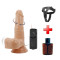 15,5 cm 360° Oynar Başlı Realistik Titreşimli Belden Bağlamalı Dildo Seti