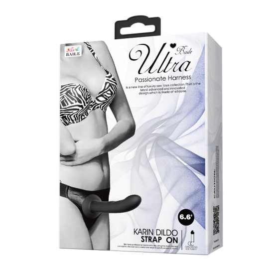 16,8 cm İçi Dolu Siyah Belden Bağlamalı Strap-On Dildo