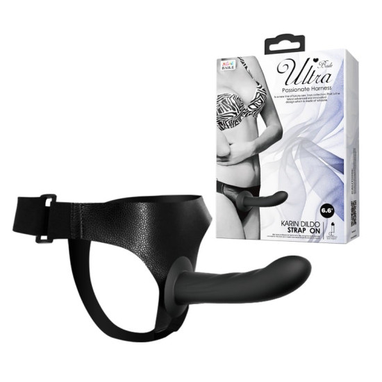 16,8 cm İçi Dolu Siyah Belden Bağlamalı Strap-On Dildo