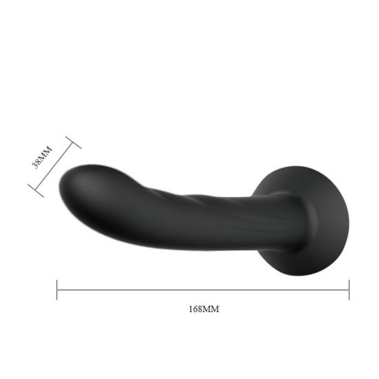 16,8 cm İçi Dolu Siyah Belden Bağlamalı Strap-On Dildo