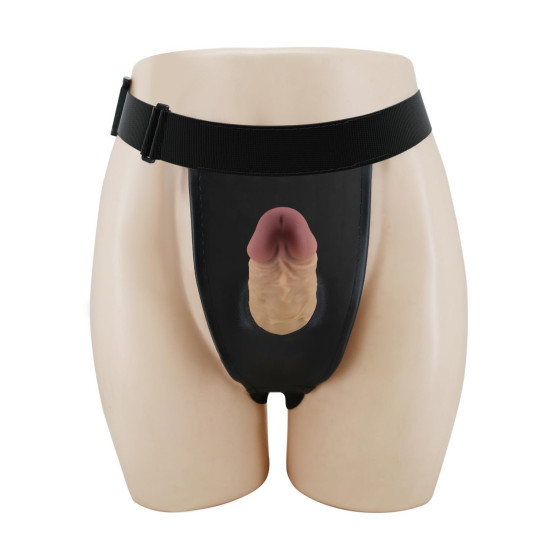 17,5 cm Belden Bağlamalı İçi Boş 7 cm Dolgulu Strapon Penis - Houston