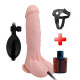 18 cm Belden Bağlamalı Pompalı Büyüyen Realistik Penis Anal Vajinal Dildo