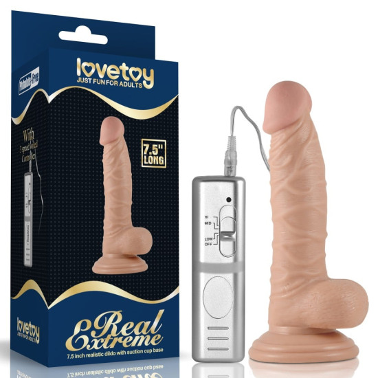 19 cm Realistik Titreşimli Vantuzlu Anal Vajinal Dildo Penis
