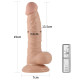 19 cm Realistik Titreşimli Vantuzlu Anal Vajinal Dildo Penis