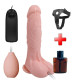19,3 cm Belden Bağlamalı Su Fışkırtmalı Realistik Titreşimli Penis Anal Vajinal Dildo Mastürbatör