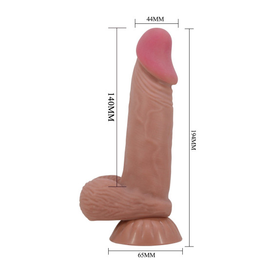 19,4 cm Çift Katmanlı Kıkırdak Yapılı Gerçekçi Melez Dildo Penis - Duvall
