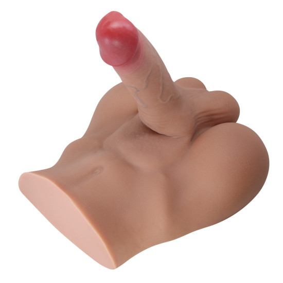 2 İşlevli Realistik 17,3 cm Penisli Anal Girişli Melez Erkek Kalça - Rhyne