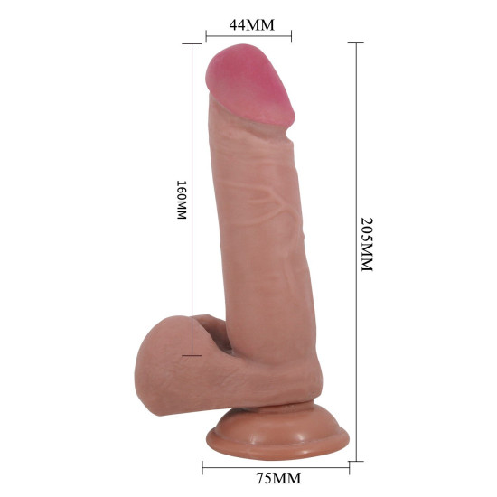 20,5 cm Çift Katmanlı Gerçekçi Melez Dildo Penis - Creel