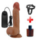 20,6 cm Melez Realistik Titreşimli Belden Bağlamalı Vantuzlu Dildo – Catoblepas
