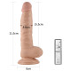 21.5 cm Realistik Titreşimli Vantuzlu Anal Vajinal Dildo Penis