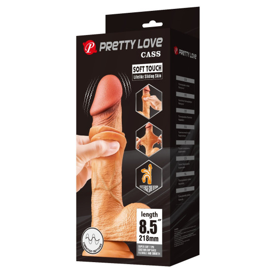 21,8 cm Kıkırdak Yapılı Çift Katmanlı Gerçekçi Titreşimli Belden Bağlamalı Dildo Penis - Cass