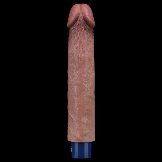 22.8 cm USB Şarjlı Yeni Nesil Realistik Testissiz Titreşimli Zenci Dildo Penis