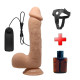 22,2 cm Titreşimli Belden Bağlamalı Realistik Vantuzlu Dildo Penis - Johnson
