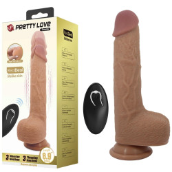 22,5 cm İleri Geri Hareketli Uzaktan Kumandalı Manyetik Şarjlı Gerçekçi Vantuzlu Melez Penis - Tommy