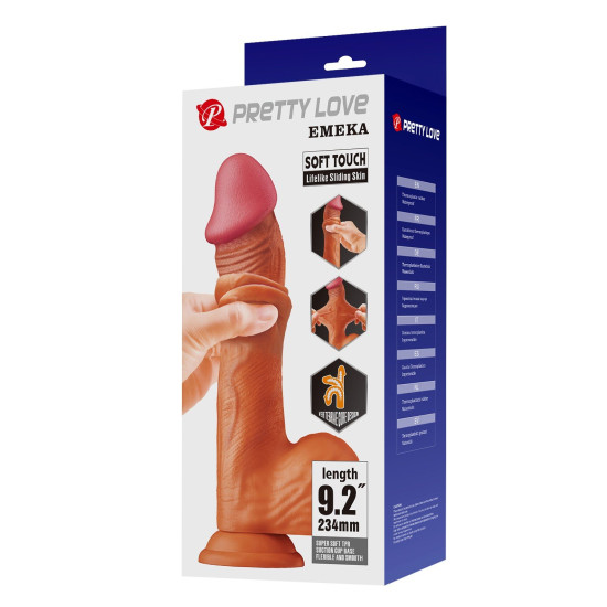 23,4 cm Çift Katmanlı Gerçekçi Melez Dildo Penis - Emeka