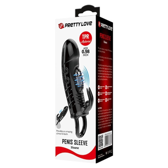 2,5 cm Dolgu Uzatmalı Titreşimli Zenci Penis Kılıfı Prezervatif Vibratör