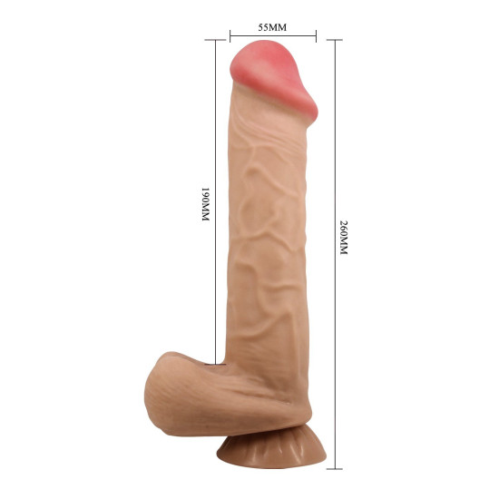 26 cm Kıkırdak Yapılı Çift Katmanlı Gerçekçi Dildo Penis - Mendel