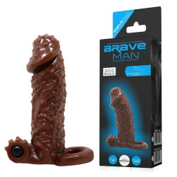 4 cm Uzatmalı Titreşimli Tırtıklı Penis Kılıfı