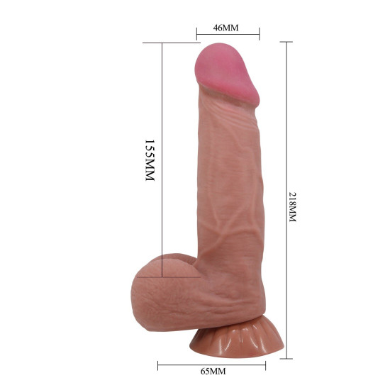 Belden Bağlamalı 21,8 cm Kıkırdak Yapılı Çift Katmanlı Gerçekçi Melez Dildo Penis - Najm
