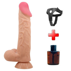 Belden Bağlamalı 24 cm Kıkırdak Yapılı Çift Katmanlı Gerçekçi Dildo Penis - Orton