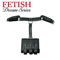 Fetiş Deri Kolları Arkadan Bağlama Kelepçesi – Siyah