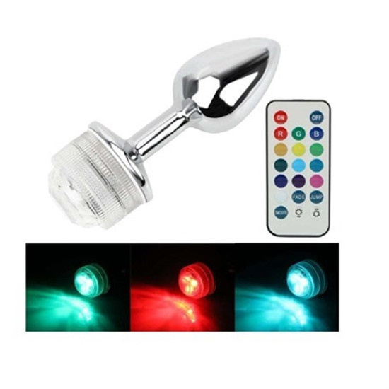 Uzaktan Kumandalı Led Işıklı Büyük Boy Çelik Anal Plug